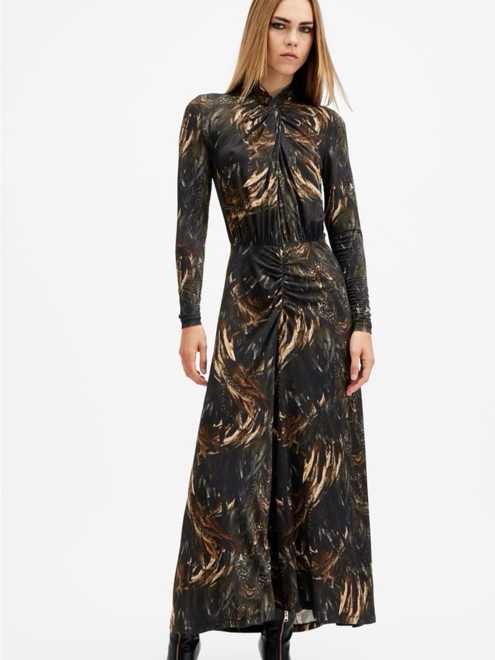 allsaints mina maxi dress